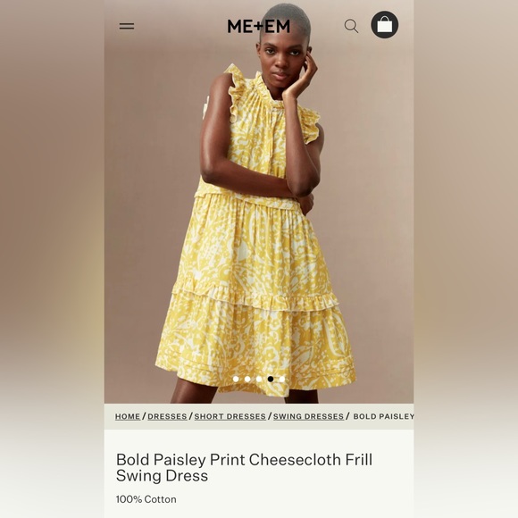 Me+Em yellow and white dress, size 10. - Picture 1 of 11